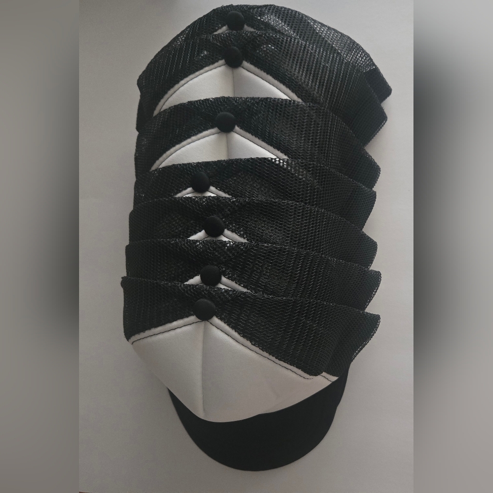 Black and White New Mesh Baseball Cap - Unbranded (7 Hats Included)